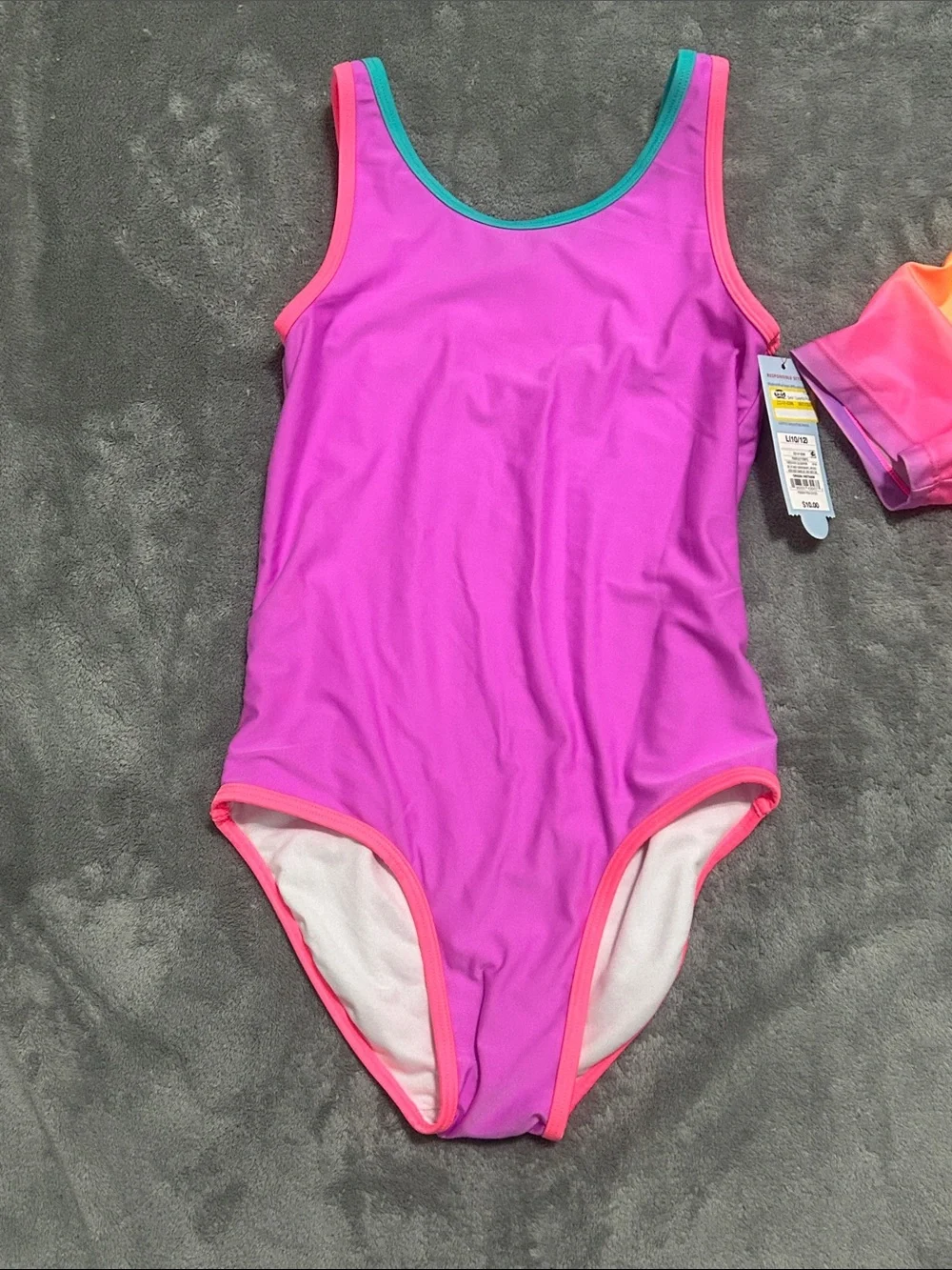 Target Girls' One-Piece Swimsuits - Purple and Neon Ombre